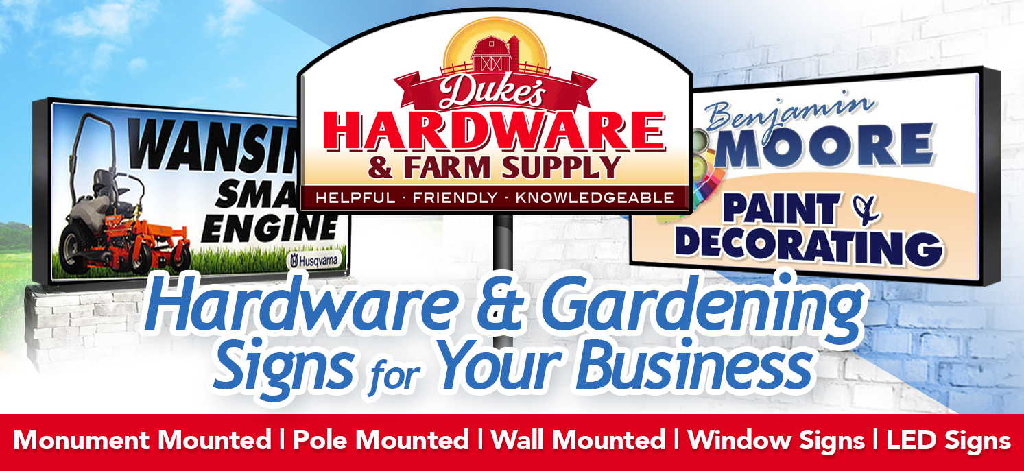 Signs for Hardware & Gardening Industry The Sign Genies